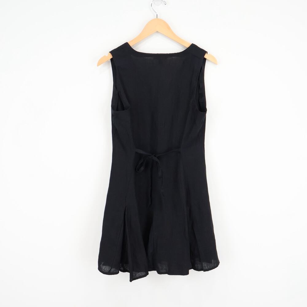 J.Crew 100% Linen Mini Button Front Dress Black Size 8 NWT - Picture 6 of 8